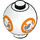 LEGO Biały Cegła 2 x 2 Okrągły Sphere z BB-8 Wzór (23723 / 34463)