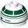 LEGO Wit Steen 2 x 2 Ronde met Dome Top met Dark Green Astromech R2-X2 (holle Stud, ashouder) (16707 / 30367)
