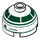 LEGO White Brick 2 x 2 Round with Dome Top with Dark Green Astromech R2-X2 (with Axle Holder) (16707 / 30367)