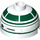 LEGO White Brick 2 x 2 Round with Dome Top with Dark Green Astromech R2-X2 (with Axle Holder) (16707 / 30367)