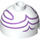 LEGO White Brick 2 x 2 Round with Dome Top with Purple lines (Hollow Stud, Axle Holder) (18841 / 38482)
