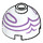 LEGO White Brick 2 x 2 Round with Dome Top with Purple lines (with Axle Holder) (18841 / 38482)