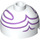 LEGO White Brick 2 x 2 Round with Dome Top with Purple lines (with Axle Holder) (18841 / 38482)