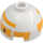 LEGO White Brick 2 x 2 Round with Dome Top with Training Astromech Droid Head (Hollow Stud, Axle Holder) (3262 / 104773)