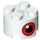 LEGO Wit Steen 2 x 2 Ronde met Rood Eye (3941 / 100436)