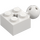 LEGO White Brick 2 x 2 with Ball Joint and Axlehole with Holes in Ball (57909)