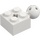 LEGO White Brick 2 x 2 with Ball Joint and Axlehole with Holes in Ball (57909)