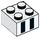LEGO blanc Brique 2 x 2 avec Noir Rayures (3003 / 99183)