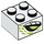 LEGO Weiß Backstein 2 x 2 mit Green Eye (3003 / 67985)