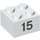 LEGO White Brick 2 x 2 with Number 15 (14878 / 97653)