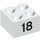 LEGO Weiß Backstein 2 x 2 mit Number 18 (14887 / 97656)