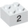 LEGO White Brick 2 x 2 with Number 2 (14813 / 97638)