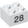 LEGO White Brick 2 x 2 with Number 28 (14938 / 97666)