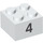LEGO Wit Steen 2 x 2 met Number 4 (14825 / 97640)