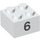 LEGO Wit Steen 2 x 2 met Number 6 (14836 / 97642)