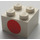 LEGO Wit Steen 2 x 2 met Rood Cirkel (3003)