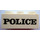 LEGO White Brick 2 x 3 with Embossed Black &#039;POLICE&#039; Serif Bold Pattern (Earlier, without Cross Supports) (3002)