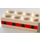 LEGO Wit Steen 2 x 4 met 4 Vliegtuig Windows in een Dun Rood Stripe (Eerder, zonder kruissteunen) (3001)