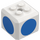 LEGO Blanc Brique 3 x 3 x 2 Cube avec 2 x 2 Tenons sur Haut avec Bleu Circles (66855 / 79532)