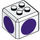 LEGO White Brick 3 x 3 x 2 Cube with 2 x 2 Studs on Top with Dark Purple Circles (66855 / 94664)