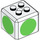 LEGO Wit Steen 3 x 3 x 2 Cube met 2 x 2 Studs Aan Top met Green Circles (66855 / 79548)