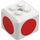 LEGO White Brick 3 x 3 x 2 Cube with 2 x 2 Studs on Top with Red Circles (66855 / 68967)