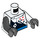 LEGO White Buggy Driver Minifig Torso (973 / 76382)