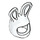 LEGO White Bunny Helmet with Long Ears (99244)