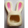 LEGO Weiß Bunny Helm mit Lange Ohren mit Pink Ohren (10105 / 99244)