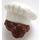 LEGO blanc Chef Chapeau avec Reddish Brown Cheveux (31895 / 100923)