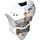 LEGO White Chest with Vest and Belt with Orange Pattern, Gray Worn Marks, &#039;SW Clone Wars&#039; (21561 / 22701)
