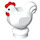 LEGO White Chicken with Red Comb (Narrow Base) (16723 / 61822)