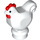 LEGO White Chicken with Red Comb (Narrow Base) (16723 / 61822)