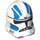 LEGO Weiß Clone Trooper Helm (Phase 2) mit Blau Streifen und Rot Markierungen (11217 / 68717)