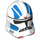 LEGO Wit Clone Trooper Helm (Phase 2) met Blauw Strepen en Rood Markings (11217 / 68717)