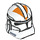 LEGO White Clone Trooper Helmet (Phase 2) with Orange Top Markings (11217 / 16919)