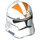 LEGO White Clone Trooper Helmet (Phase 2) with Orange Top Markings (11217 / 16919)