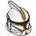LEGO Weiß Clone Trooper Helm mit Löcher mit Commander Orange Stripe (61189 / 79912)