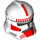 LEGO Weiß Clone Trooper Helm mit Löcher mit Coruscant Wache Rot Markierungen (11217 / 104263)