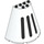 LEGO White Cone 8 x 4 x 6 Half with black stripes (47543 / 67892)