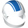 LEGO White Crash Helmet with Blue stripe (2446 / 77789)