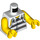 LEGO Weiß Criminal Torso mit Prison Streifen und Ripped Sleeves (973 / 76382)