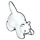 LEGO Weiß Crouching Katze mit Klein Runden Augen (6251 / 21385)