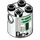 LEGO White Cylinder 2 x 2 x 2 Robot Body with Gray Lines and Green (R2-R7) (Undetermined) (60854)