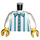 LEGO Wit Donker turquoise Striped Shirt Torso  (973 / 76382)