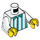 LEGO White Dark Turquoise Striped Shirt Torso  (973 / 76382)