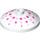 LEGO Bianco Dish 3 x 3 con Rosa dots (29484 / 35268)