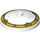 LEGO Blanco Dish 4 x 4 con Gold Borde (Espiga sólida) (3960 / 76810)