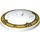 LEGO White Dish 4 x 4 with Gold Edge (Solid Stud) (3960 / 76810)