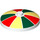 LEGO blanc Dish 4 x 4 avec Multi-coloured Rayures (Stud solide) (3960 / 101788)